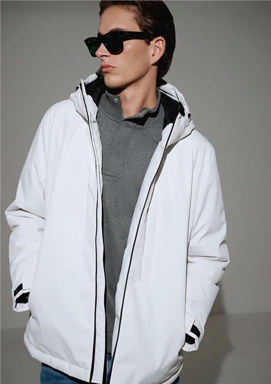 Mavı M0110441-83746 Bulut Grı Erkek Loose Kapusonlu Mont