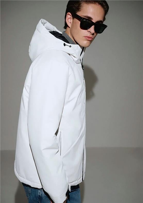 Mavı M0110441-83746 Bulut Grı Erkek Loose Kapusonlu Mont