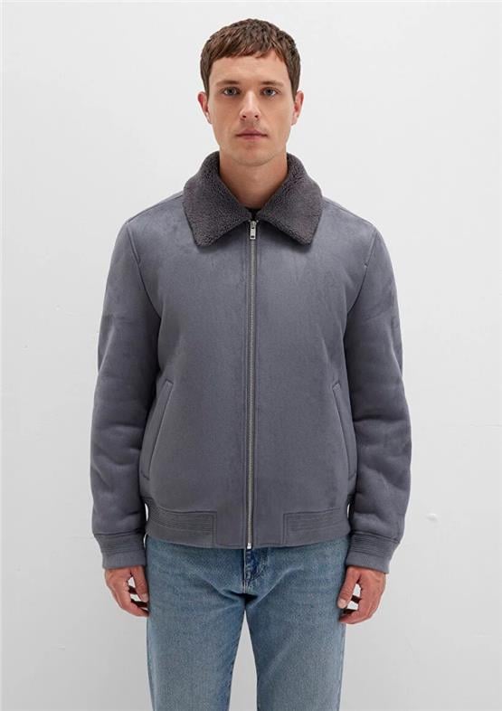 Mavı M0110450-80776 Koyu Denız Mavı Erkek Normal Kesım Sunı Derı Mont