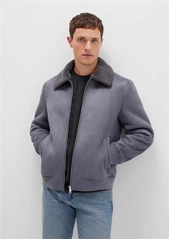 Mavı M0110450-80776 Koyu Denız Mavı Erkek Normal Kesım Sunı Derı Mont