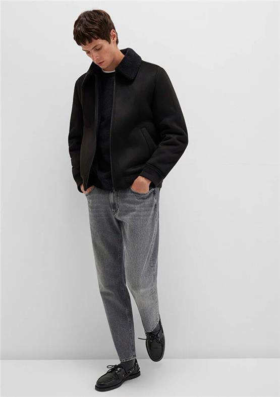 Mavı M0110450-900 Sıyah Erkek Normal Kesım Sunı Derı Mont