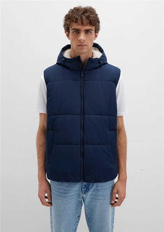 Mavı M0110455-82318 Koyu Lacıvert Erkek Regular Kapusonlu Sısme Yelek