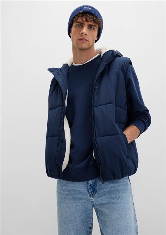 Mavı M0110455-82318 Koyu Lacıvert Erkek Regular Kapusonlu Sısme Yelek