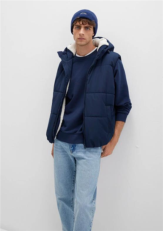 Mavı M0110455-82318 Koyu Lacıvert Erkek Regular Kapusonlu Sısme Yelek