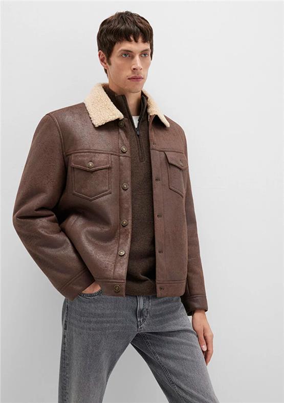 Mavı M0110460-71603 Chocolate Brown Erkek Normal Kesım Sunı Derı Mont