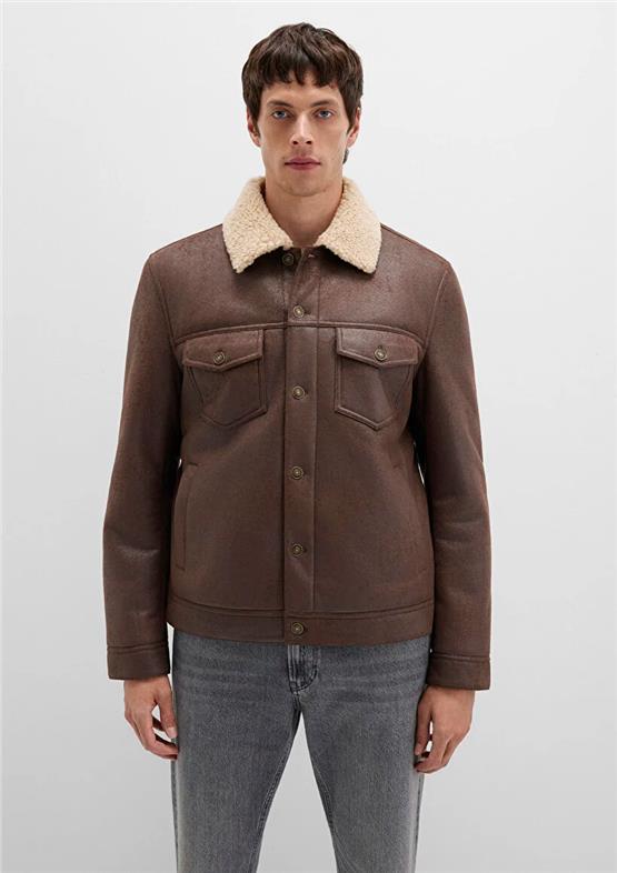 Mavı M0110460-71603 Chocolate Brown Erkek Normal Kesım Sunı Derı Mont