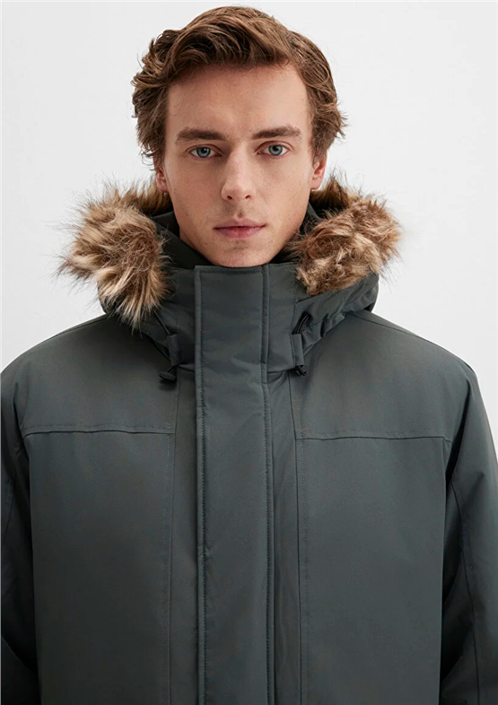 Mavı M0110472-71598 Yosun Yesılı Erkek Loose Kapusonlu Parka