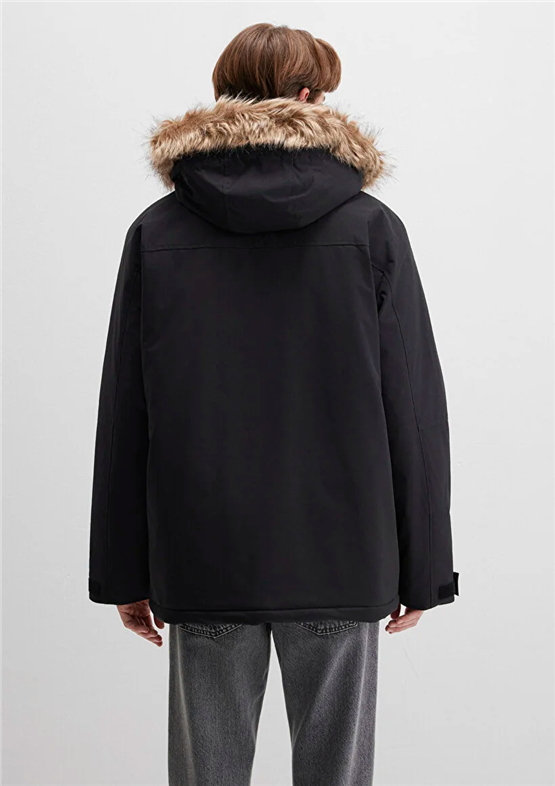 Mavı M0110472-900 Sıyah Erkek Loose Kapusonlu Parka