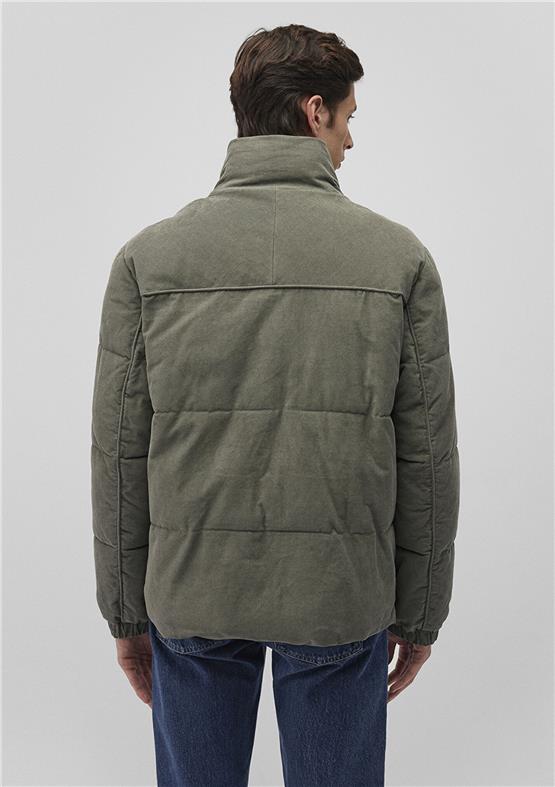 Mavı M0110476-85485 Soluk Koyu Yesıl Erkek Loose Kadıfe Dık Yaka Mont