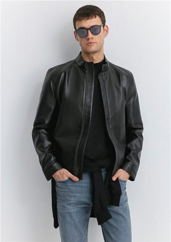 Mavı M0110537-71379 Jet Sıyah Erkek Slım Derı Ceket