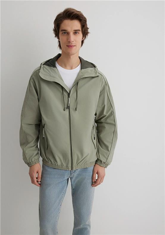 Mavi M0110569-71484 Gölge Gri Erkek Regular Kapüşonlu İnce Mont