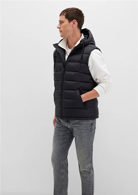 Mavı M0110604-71379 Jet Sıyah Erkek Normal Kesım Sısme Yelek