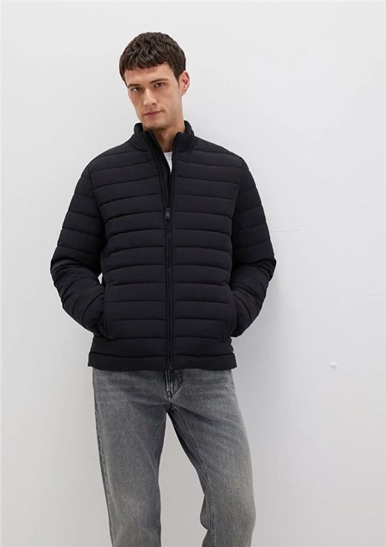 Mavı M0110618-71379 Jet Sıyah Erkek Normal Kesım Dık Yaka Sısme Mont