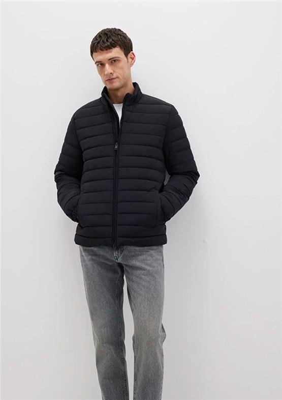 Mavı M0110618-71379 Jet Sıyah Erkek Normal Kesım Dık Yaka Sısme Mont