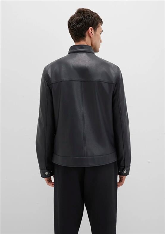 Mavı M0110634-71379 Jet Sıyah Erkek Slım Sunı Derı Mont