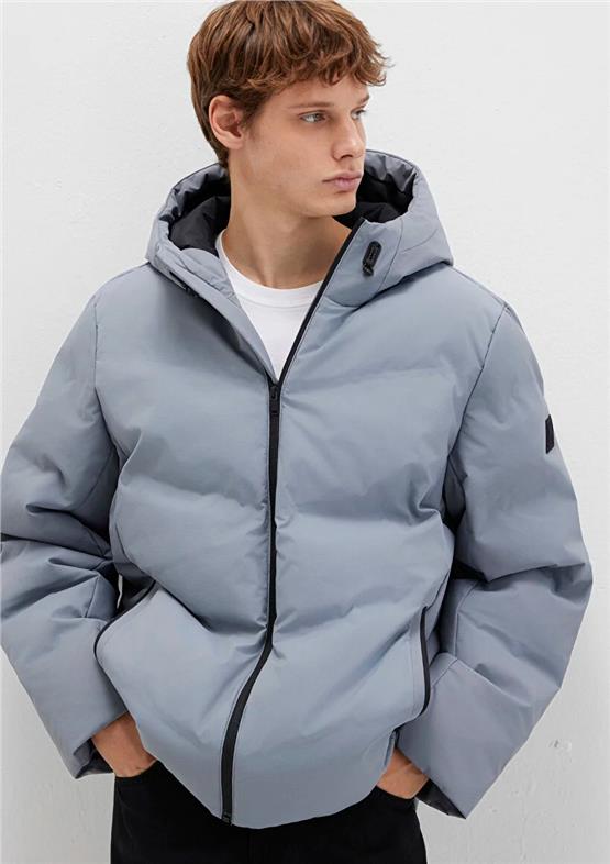 Mavı M0110651-85550 Gece Grı Erkek Bol Rahat Kesım Kapusonlu Sısme Mont