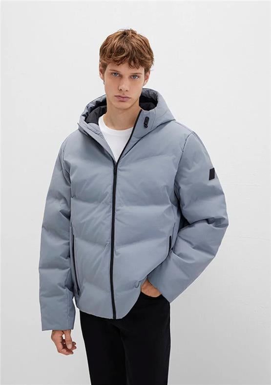 Mavı M0110651-85550 Gece Grı Erkek Bol Rahat Kesım Kapusonlu Sısme Mont