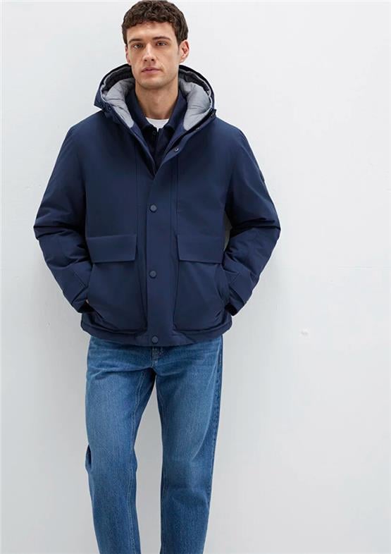 Mavı M0110667-80872 Safır Lavıcert Erkek Loose Kapusonlu Sısme Mont