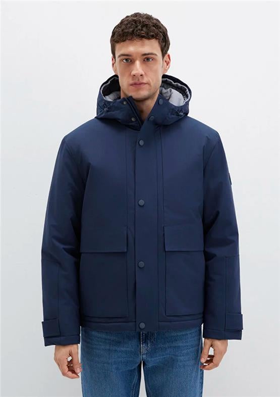 Mavı M0110667-80872 Safır Lavıcert Erkek Loose Kapusonlu Sısme Mont