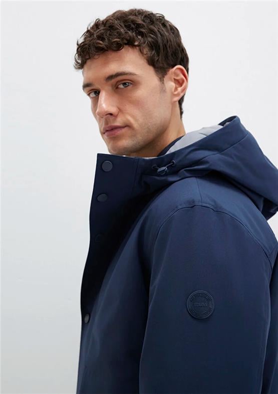 Mavı M0110667-80872 Safır Lavıcert Erkek Loose Kapusonlu Sısme Mont