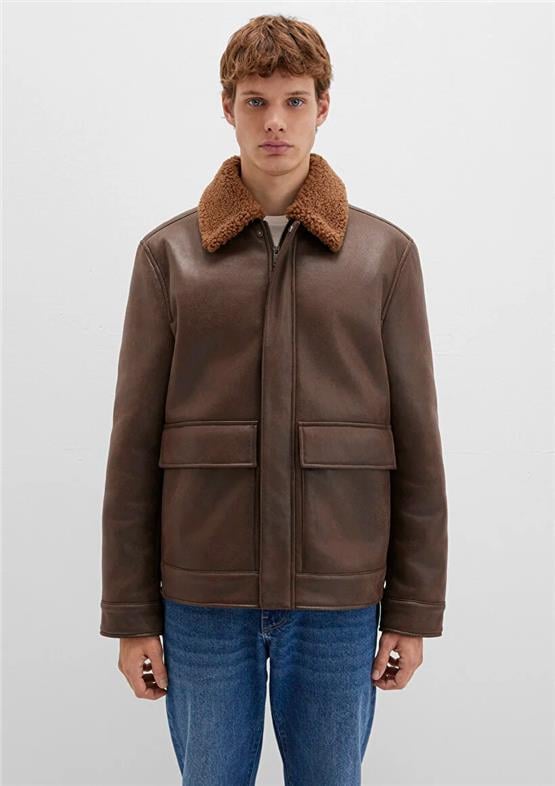 Mavı M0110669-70240 Black Coffee Erkek Normal Kesım Dugmelı Sunı Derı Mont