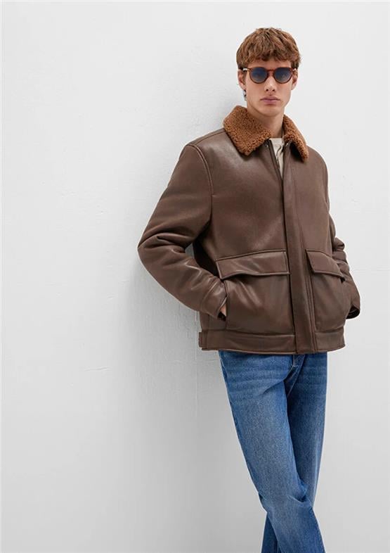 Mavı M0110669-70240 Black Coffee Erkek Normal Kesım Dugmelı Sunı Derı Mont