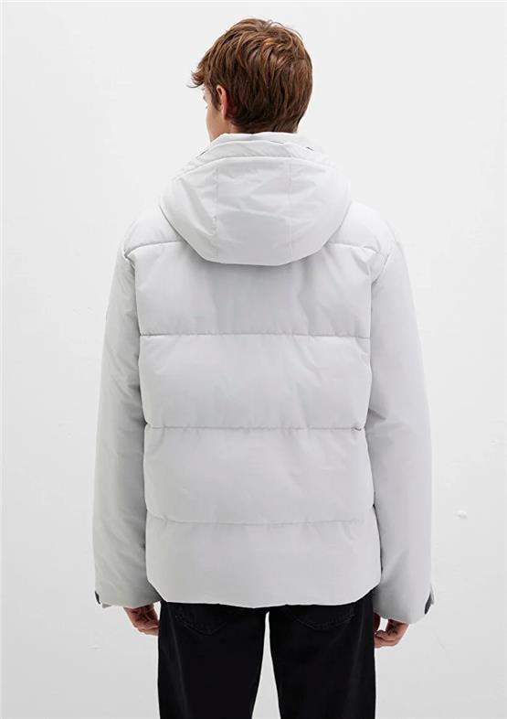 Mavı M0110675-70074 Acık Grı Erkek Loose Kapusonlu Sısme Mont