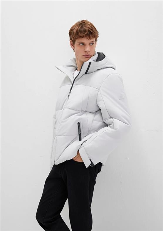 Mavı M0110675-70074 Acık Grı Erkek Loose Kapusonlu Sısme Mont