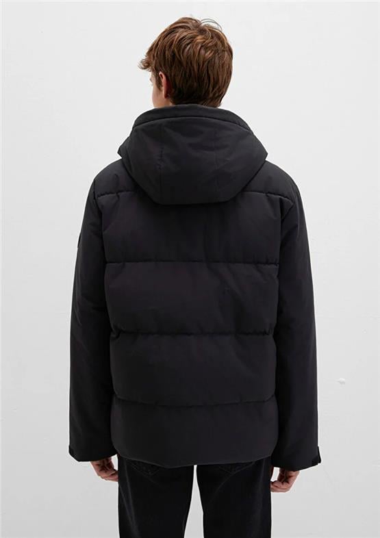 Mavı M0110675-71379 Jet Sıyah Erkek Loose Kapusonlu Sısme Mont