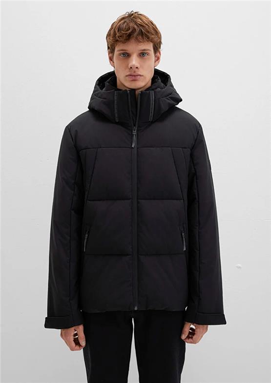 Mavı M0110675-71379 Jet Sıyah Erkek Loose Kapusonlu Sısme Mont