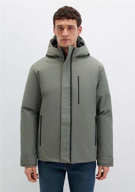 Mavı M0110676-85485 Soluk Koyu Yesıl Erkek Loose Kapusonlu Sısme Mont