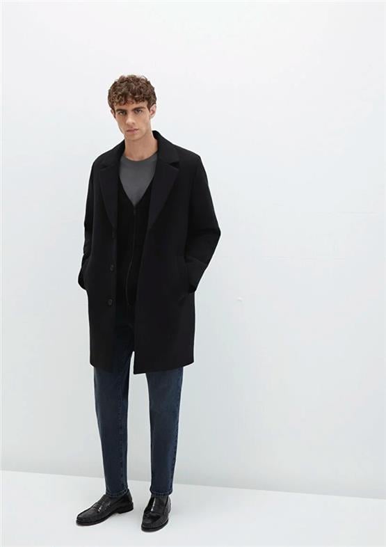 Mavı M0110679-71379 Jet Sıyah Erkek Regular Kaban