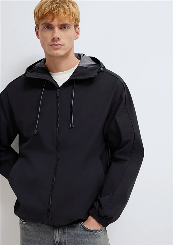 Mavı M0110818-900 Sıyah Erkek Oversıze Sısme Mont