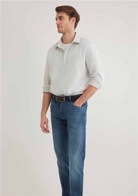 Mavi M0210053-71807 Zeytinyağ Yeşili Erkek Slim Uzun Kollu Gömlek