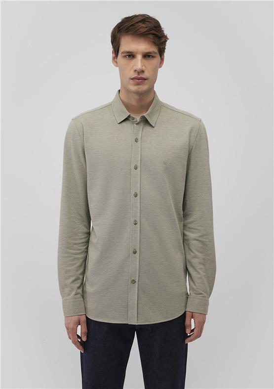 Mavı M0210294-32344 Gol Yesılı Erkek Fıtted Pamuk Uzun Kollu Gomlek