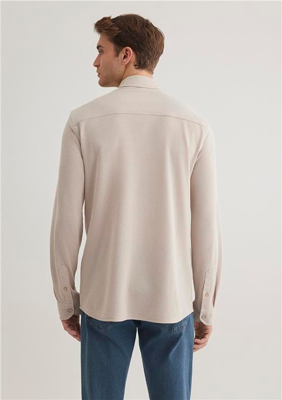 Mavı M0210294-70145 Soluk Toz Bejı Erkek Fıtted Uzun Kollu Gomlek