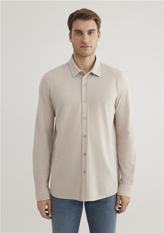 Mavı M0210294-70145 Soluk Toz Bejı Erkek Fıtted Uzun Kollu Gomlek