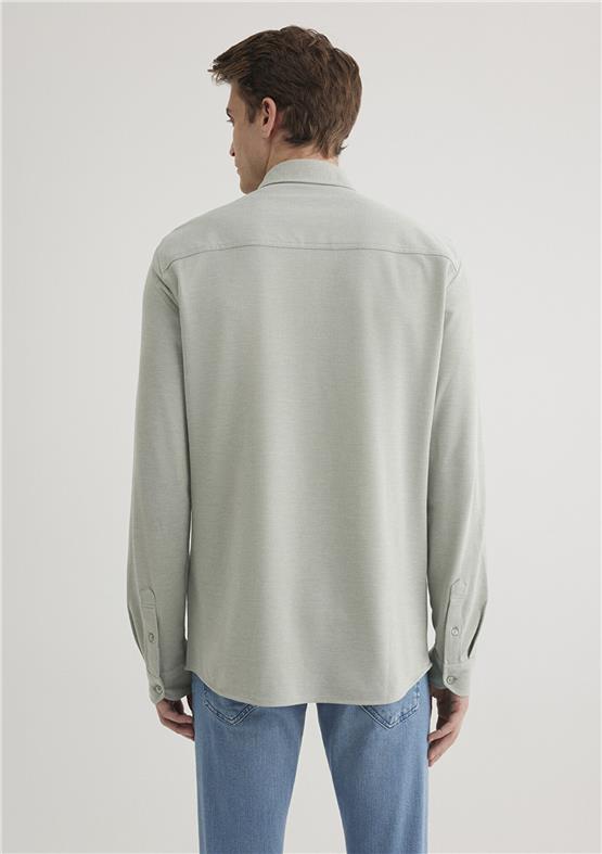 Mavı M0210294-71476 Acık Yesıl Erkek Fıtted Uzun Kollu Gomlek