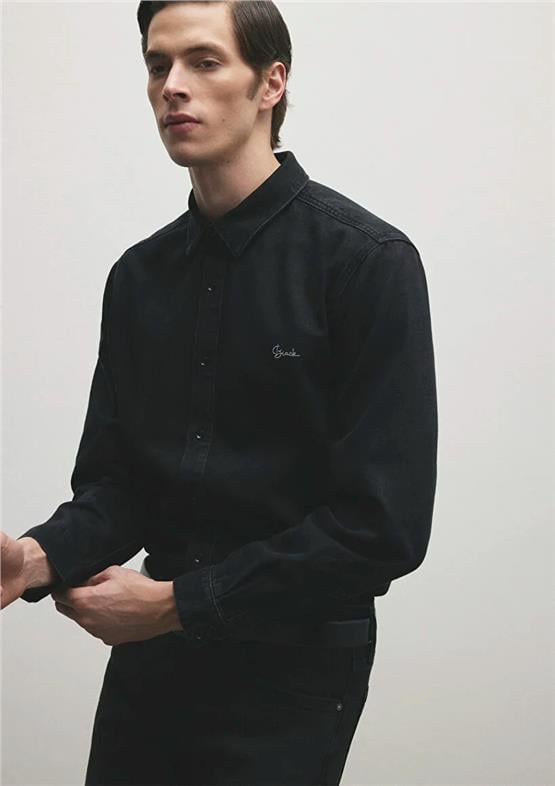 Mavı M0210496-82410 Roy Deep Smoke Lux Black Nıghts Erkek Slım Denım Gomlek