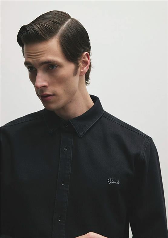 Mavı M0210496-82410 Roy Deep Smoke Lux Black Nıghts Erkek Slım Denım Gomlek