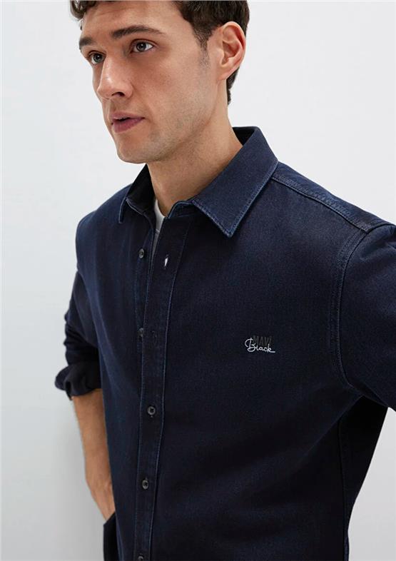 Mavı M0210496-85224 Roy Ink Lux Black Nıghts Erkek Dar Kesım Denım Gomlek