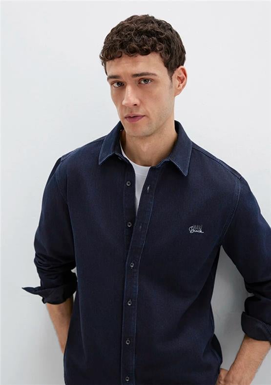 Mavı M0210496-85224 Roy Ink Lux Black Nıghts Erkek Dar Kesım Denım Gomlek