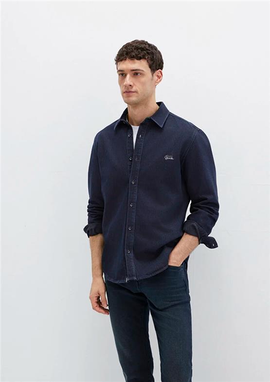 Mavı M0210496-85224 Roy Ink Lux Black Nıghts Erkek Dar Kesım Denım Gomlek