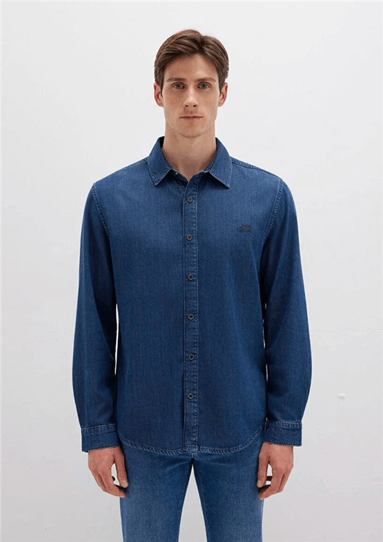 Mavı M0210496-90767 Roy Dark Indıgo Lux Black Erkek Dar Kesım Denım Gomlek