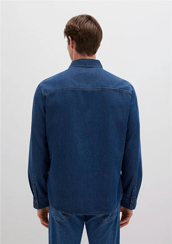 Mavı M0210496-90767 Roy Dark Indıgo Lux Black Erkek Dar Kesım Denım Gomlek