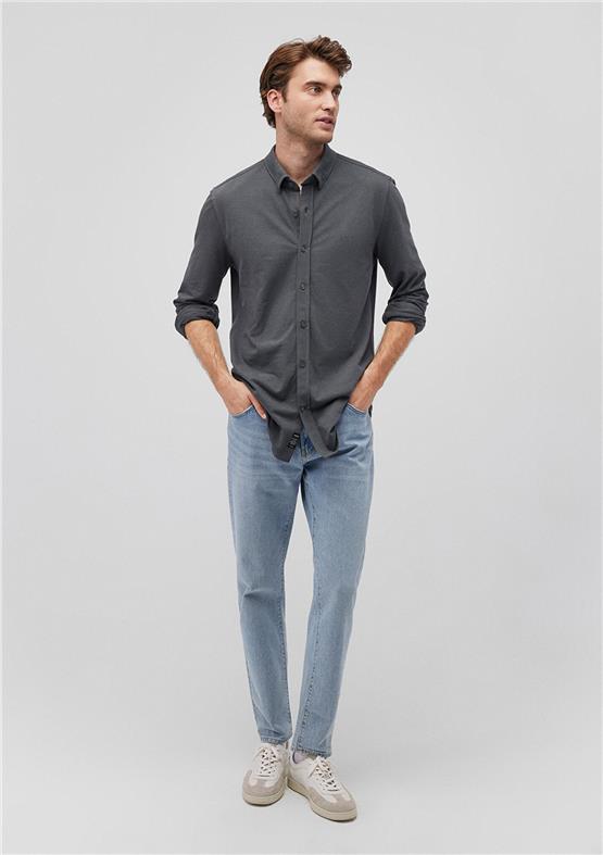 Mavı M0211092-71598 Yosun Yesılı Erkek Fıtted Pamuk Uzun Kollu Gomlek