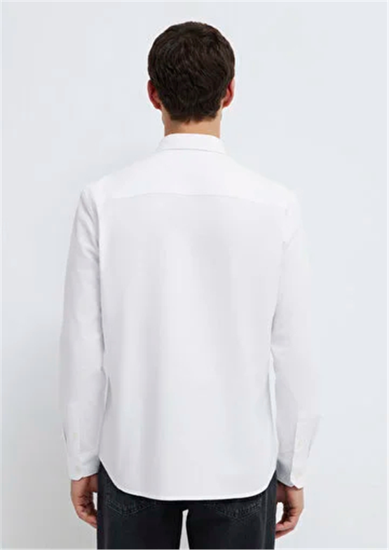Mavı M0211199-620 Beyaz Erkek Regular Uzun Kollu Duz Gomlek