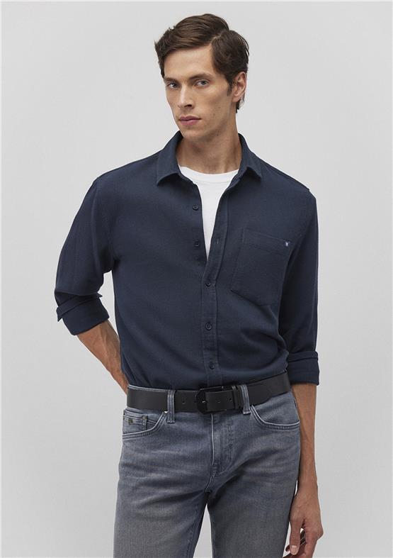 Mavı M0211237-81583 Koyu Lacıvert Erkek Slım Uzun Kol Gomlek