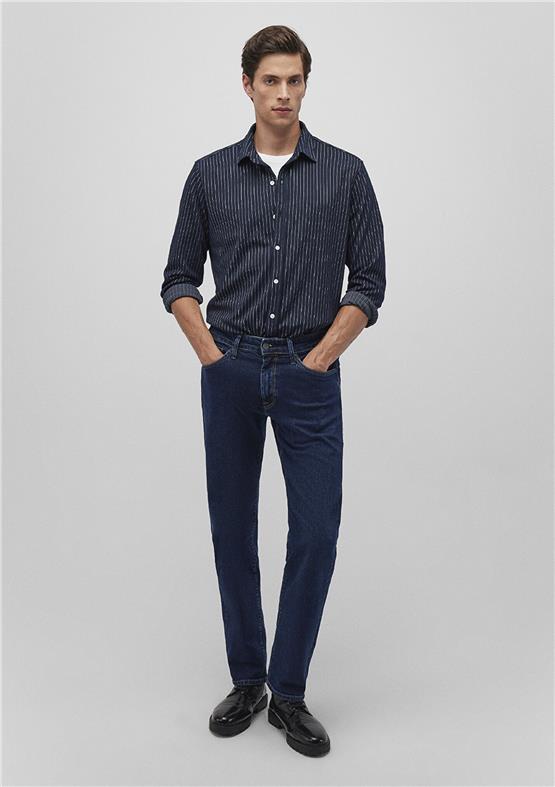 Mavı M0211248-86623 Sky Captaın Erkek Slım Cızgılı Gomlek