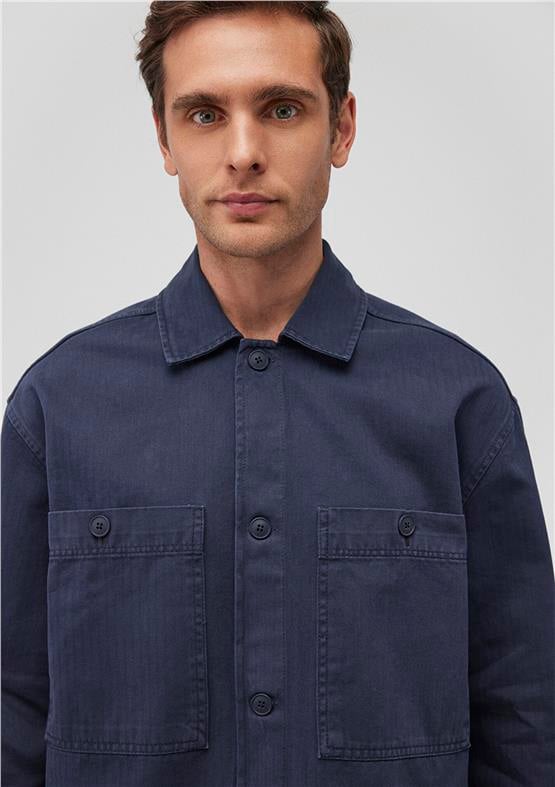 Mavı M0211272-70726 Murekkep Mavı Erkek Loose Ceplı Gomlek